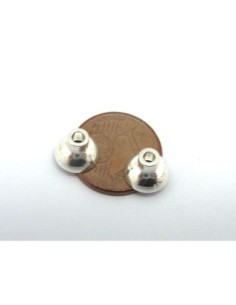 Fermoir aimanté sphère 7,9mm en métal argenté brillant blanc pour cordon de 1,5mm 2