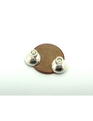 Fermoir aimanté sphère 7,9mm en métal argenté brillant blanc pour cordon de 1,5mm