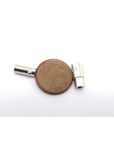 Fermoir aimanté embout rond pour fil cordon de 1,5mm en métal argenté 2