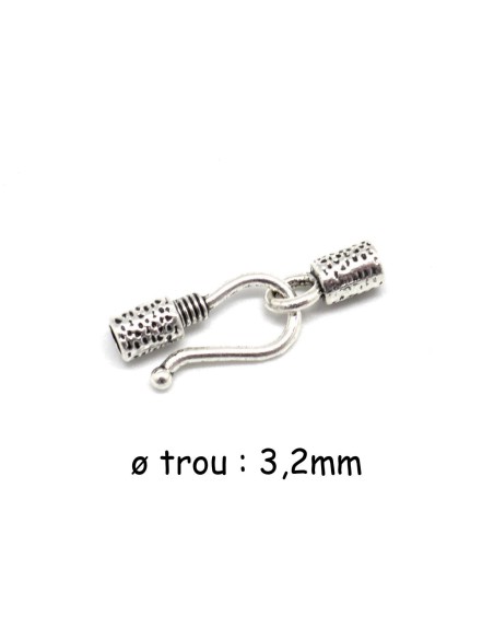 Fermoir crochet pas cher pour cordon de 3mm