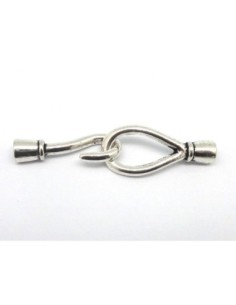 Fermoir crochet pour cordon cuir de 4mm