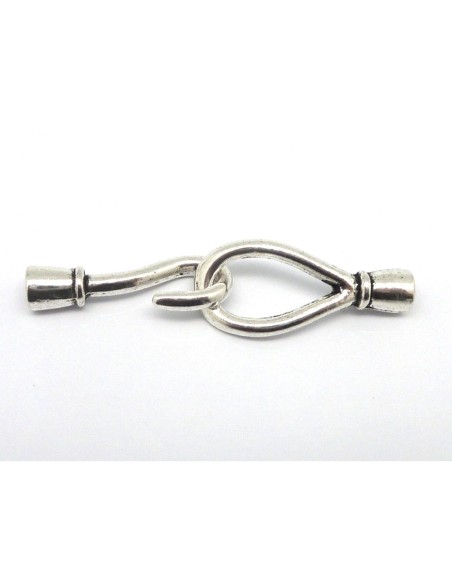 Fermoir crochet pour cordon cuir de 4mm