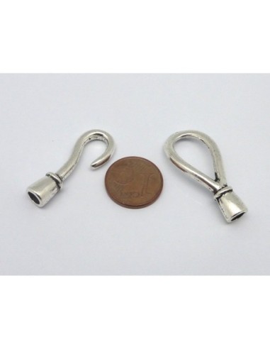 Fermoir crochet en métal argenté