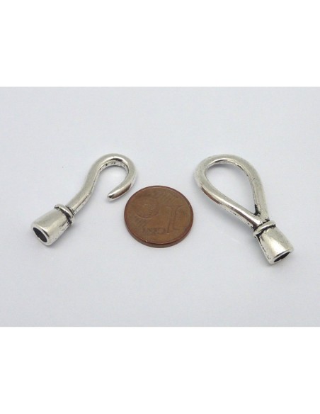 Fermoir crochet en métal argenté