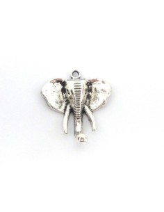 2 Pendentifs éléphant 33mm en métal argenté
