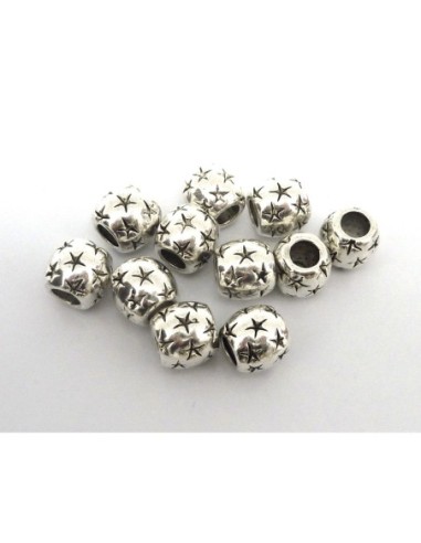 Perle motifs étoiles pour cordon cuir rond 4,5mm 