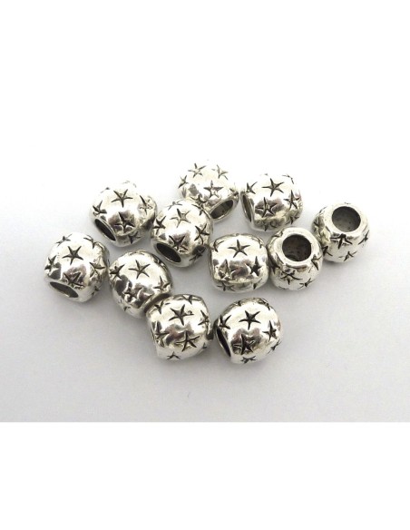 Perle motifs étoiles pour cordon cuir rond 4,5mm 