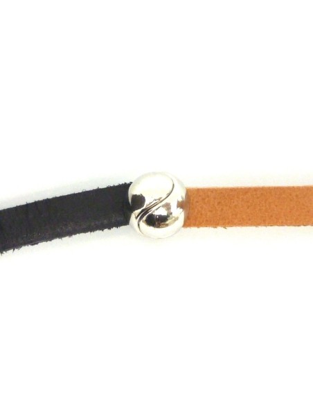 Fermoir aimanté  pour lanière de 8mm en métal argenté