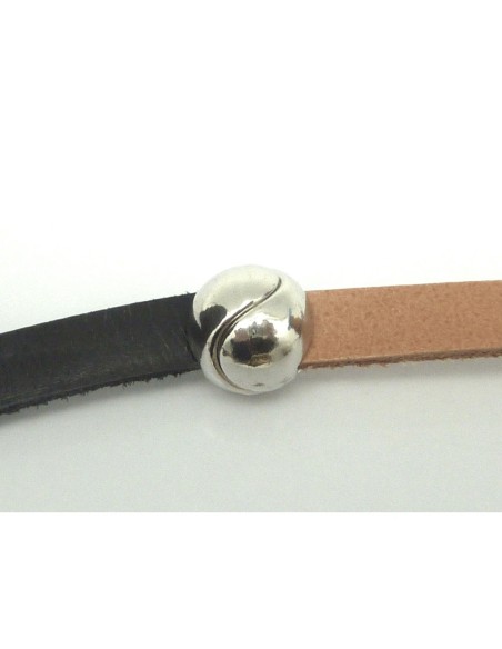 Fermoir aimanté  pour lanière de 8mm en métal argenté