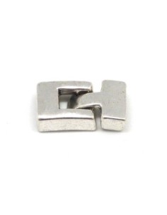 Fermoir T embout pour lanière de 8,4mm x 3,2mm en métal argenté