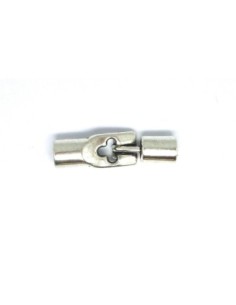 Fermoir T argenté pour cuir de 5mm 2