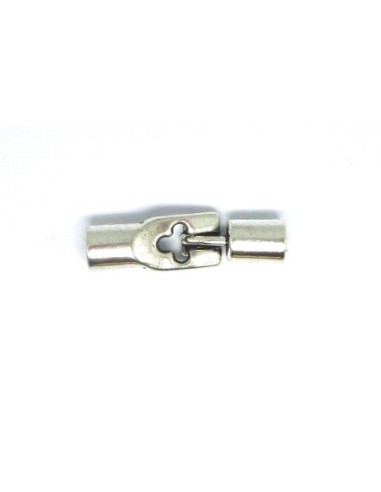 Fermoir toggle argenté pour cordon de 5mm