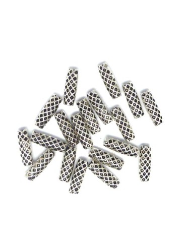 Perle tube en métal argenté pas chère