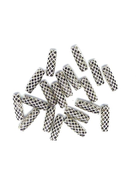 Perle tube en métal argenté pas chère