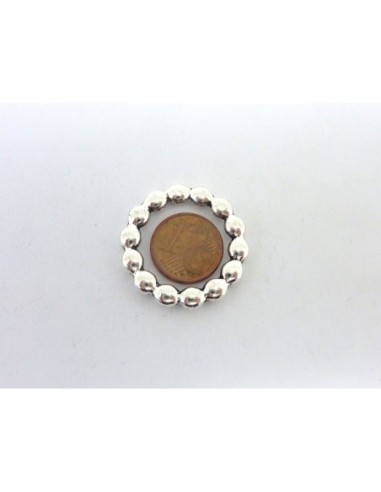 Perle connecteur anneau fermé 30mm argenté