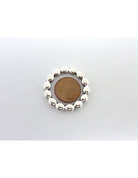 Perle connecteur anneau fermé 30mm argenté