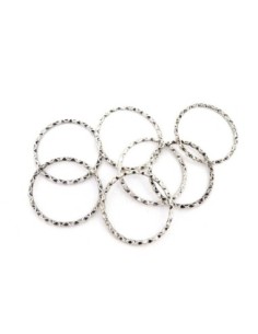 R-10 Anneaux connecteur fin travaillé 27mm en métal argenté