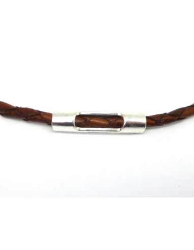 Perle tube passant 34,2mm en métal argenté...