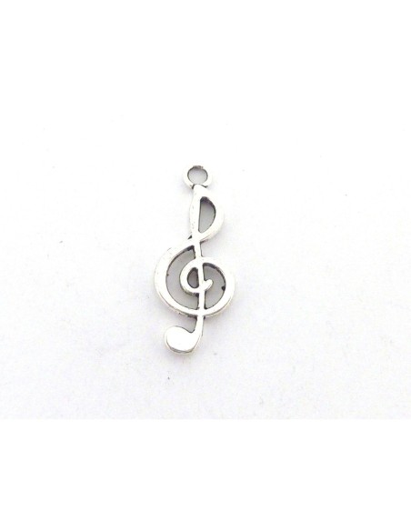 Pendentif note de musique argenté pour création