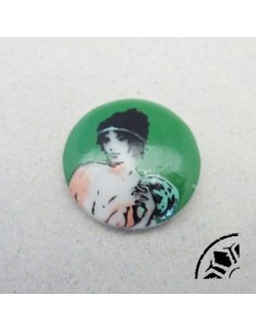 Cabochon en porcelaine avec visage femme