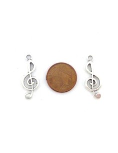 Pendentif note de musique argenté pour création 2