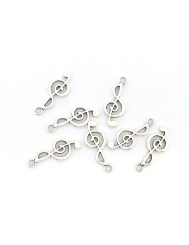 Charm note de musique argenté pour création
