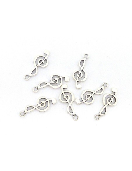 Charm note de musique argenté pour création