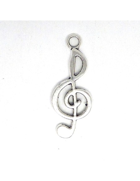 Petit Pendentif note de musique argenté pour création