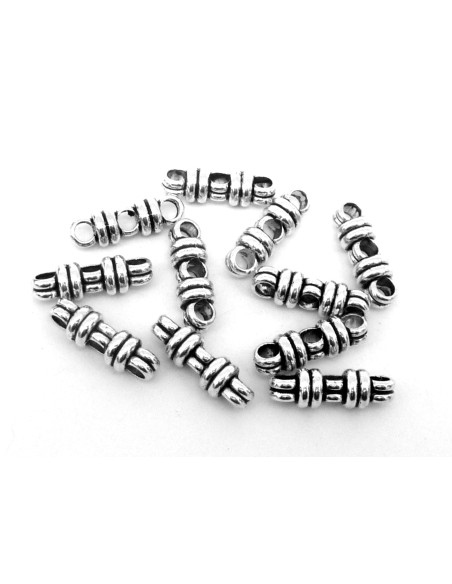 Perle connecteur multi rangs 3 Rangs 20mm en métal argenté