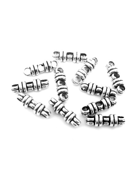 Perle intercalaire 3 trous argenté pour cordon de 3mm