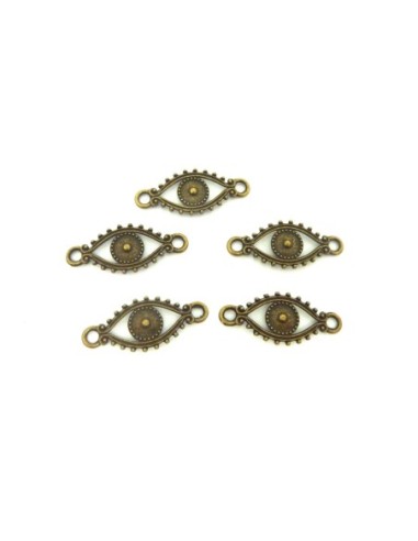 10 Perles connecteur losange 29,7mm en métal de couleur bronze 