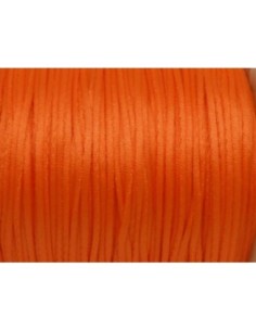 Cordon Queue de rat 1mm orange fluo brillant satiné