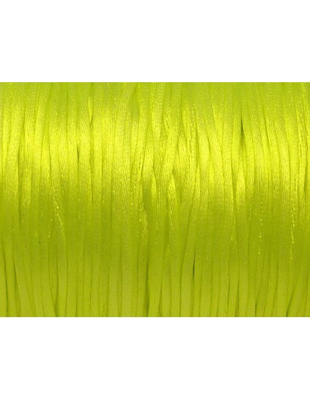 Cordon Queue de rat pas cher 1mm jaune fluo brillant satiné