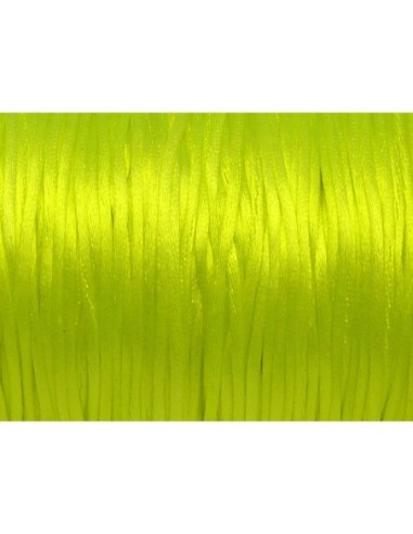 Ficelle chinoise pas cher 1mm jaune fluo brillant satiné