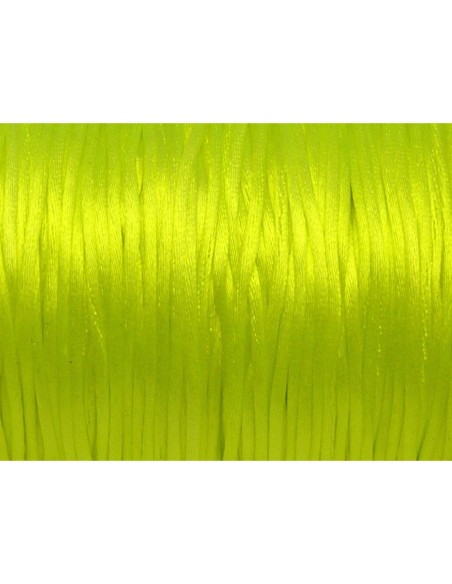 Ficelle chinoise pas cher 1mm jaune fluo brillant satiné