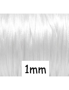 Cordon Queue de rat 1mm blanc brillant satiné