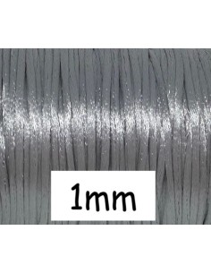 Cordon queue de rat 1mm gris acier brillant