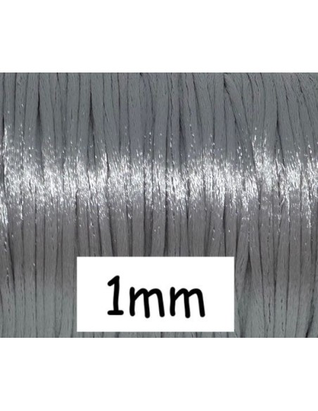 Cordon queue de rat 1mm gris acier brillant