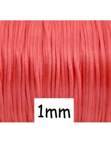 Cordon queue de rat corail rose 1mm