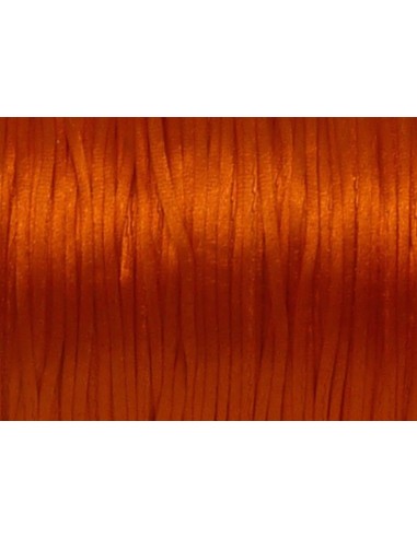 10m Fil, Cordon Queue de rat 1mm orange vif brillant satiné