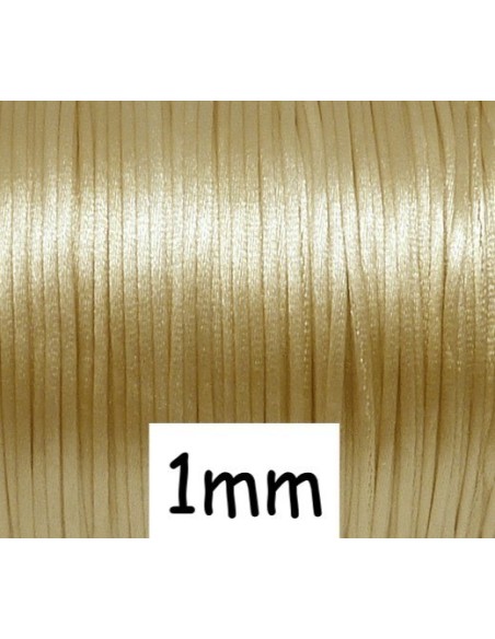 Cordon Queue de rat 1mm crème beige brillant satiné ficelle chinoise