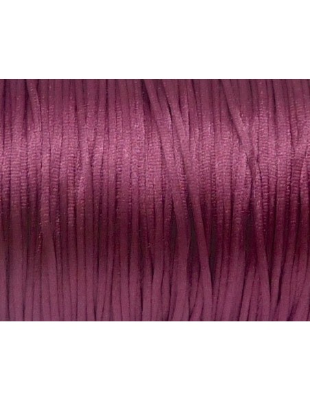 10m Fil, Cordon Queue de rat 1mm vieux rose brillant satiné