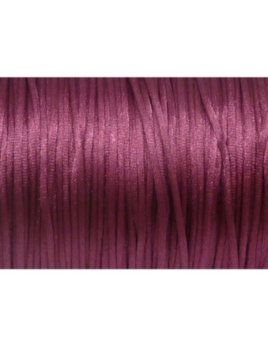 10m Fil, Cordon Queue de rat 1mm vieux rose brillant satiné