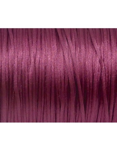 10m Fil, Cordon Queue de rat 1mm vieux rose brillant satiné