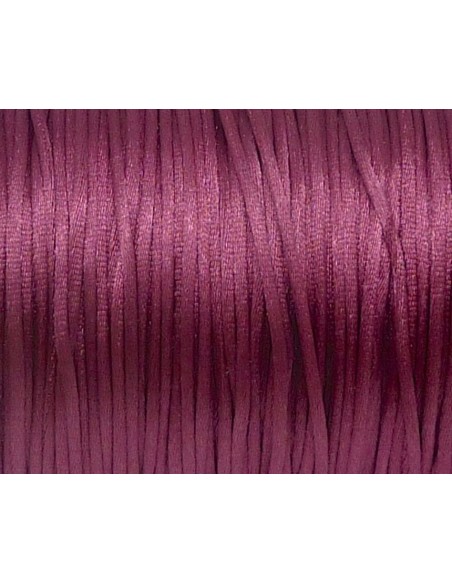 10m Fil, Cordon Queue de rat 1mm vieux rose brillant satiné