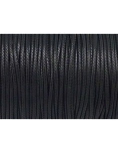 5m de Cordon polyester enduit 1,5mm souple imitation cuir noir brillant