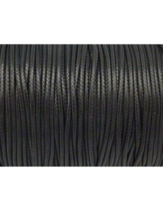 5m de Cordon polyester enduit 1,5mm souple imitation cuir noir brillant 2