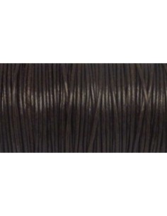 Cordon polyester enduit souple 1,5mm imitation cuir marron foncé