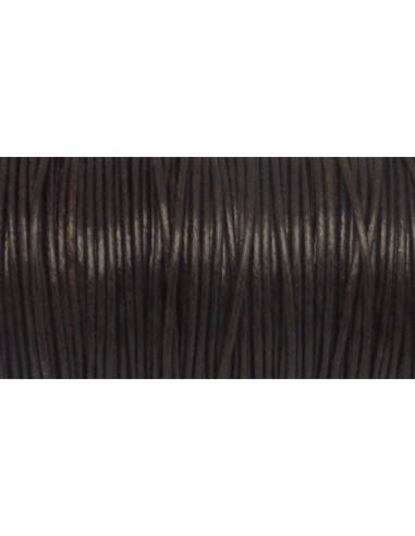 Cordon polyester enduit souple 1,5mm imitation cuir marron foncé
