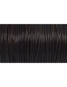 Cordon polyester enduit souple 1,5mm imitation cuir marron foncé 2